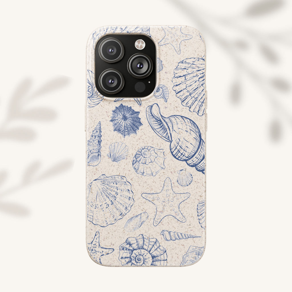 Eco-Friendly Phone Case, Plant based, Biodegradable Case, Shell Design for beach lovers