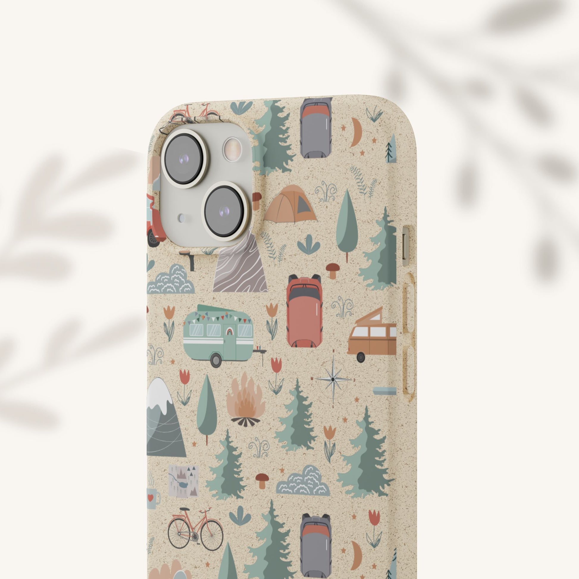 Plant based, biodegradable phone cover - Happy Camper - The Peony Haus