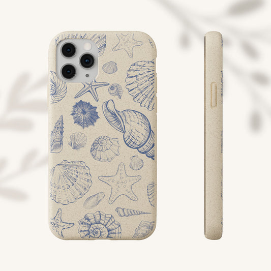 Eco-Friendly Phone Case, Plant based, Biodegradable Case, Shell Design for beach lovers - The Peony Haus