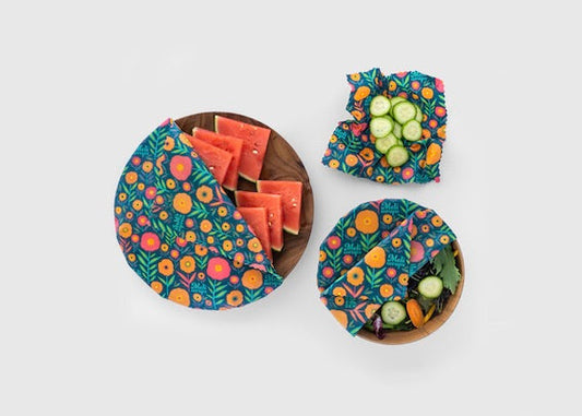 Beeswax Food Wrap - Fall Bloom Print - The Peony Haus