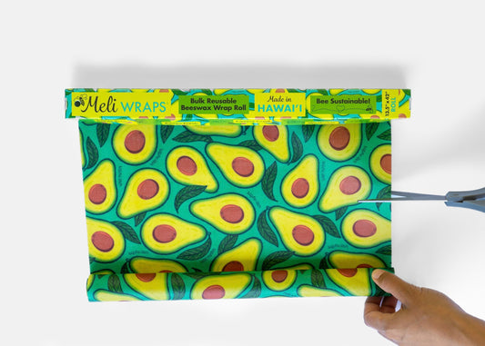 Beeswax Wrap Bulk Roll - Avocado Print - The Peony Haus