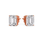 Emerald Cut Diamond Stud Earrings