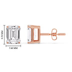 Emerald Cut Diamond Stud Earrings