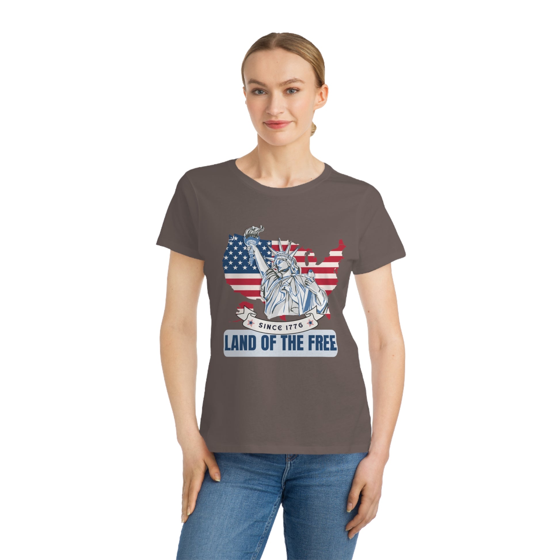 Organic Women's T-Shirt - Land of the Free - The Peony Haus
