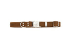 Modern Style Quick-Release Earth Brown Leather Dog Collar