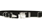 Modern Style Quick-Release Midnight Black Leather Dog Collar