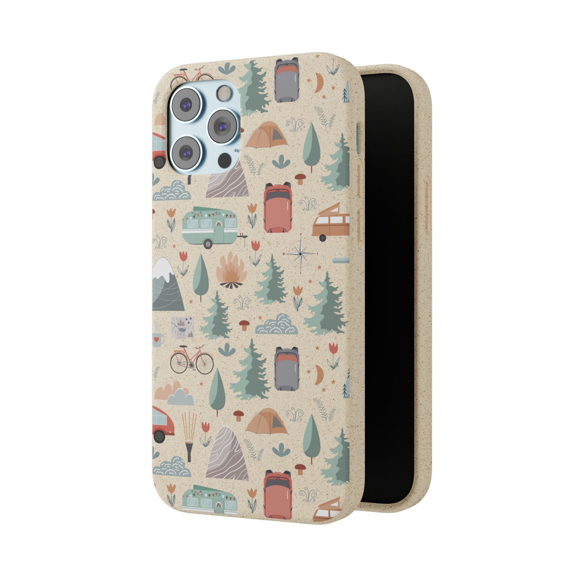 Plant based, biodegradable phone cover - Happy Camper - The Peony Haus