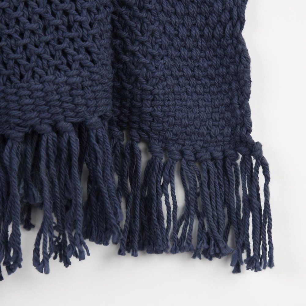 Indigo Woven Cotton Throw Blanket