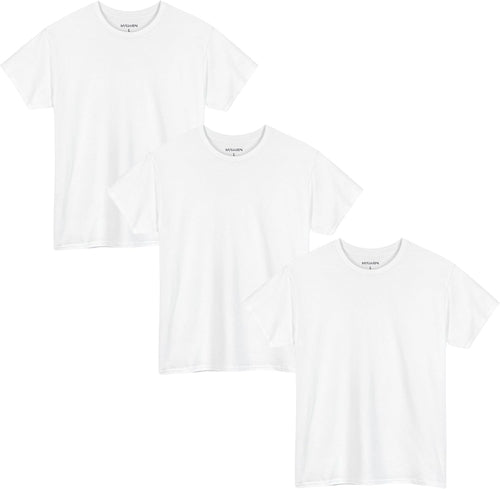 100% Pure Cotton T-Shirt (3-Pack) – Unisex Classic Crew Neck Tee for