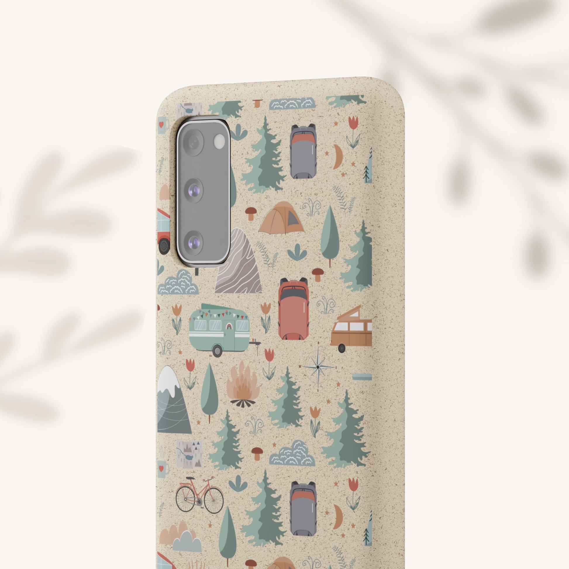 Plant based, biodegradable phone cover - Happy Camper - The Peony Haus