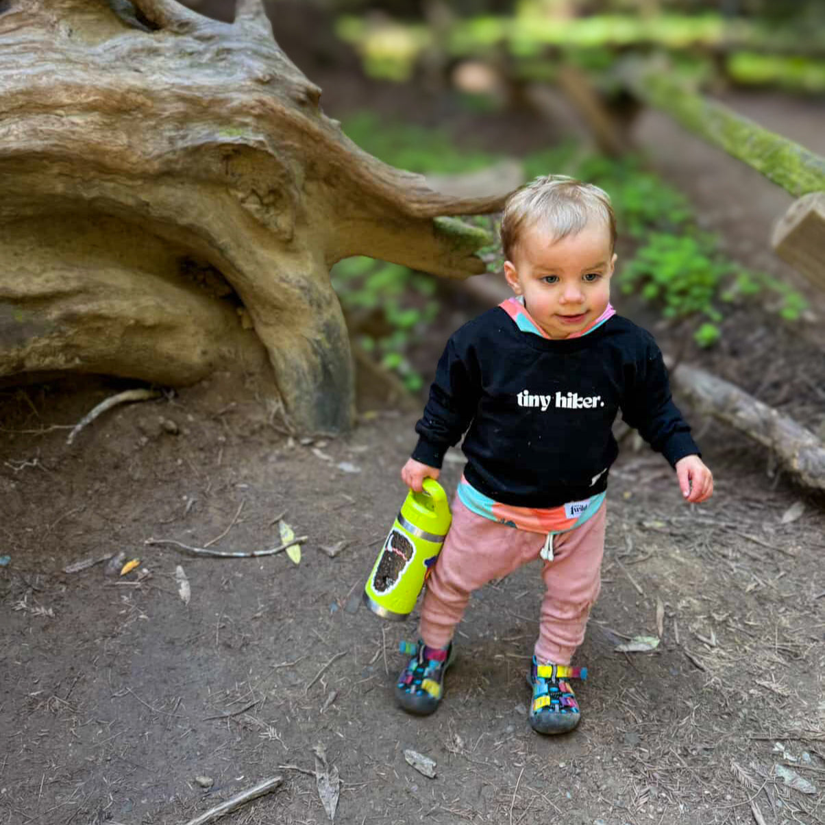 Kid's Organic Pullover in Black, Choose your adventure - 95% Cotton