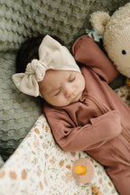 Vanilla Organic Cotton Ribbed Head Wrap- 95% Organic Cotton