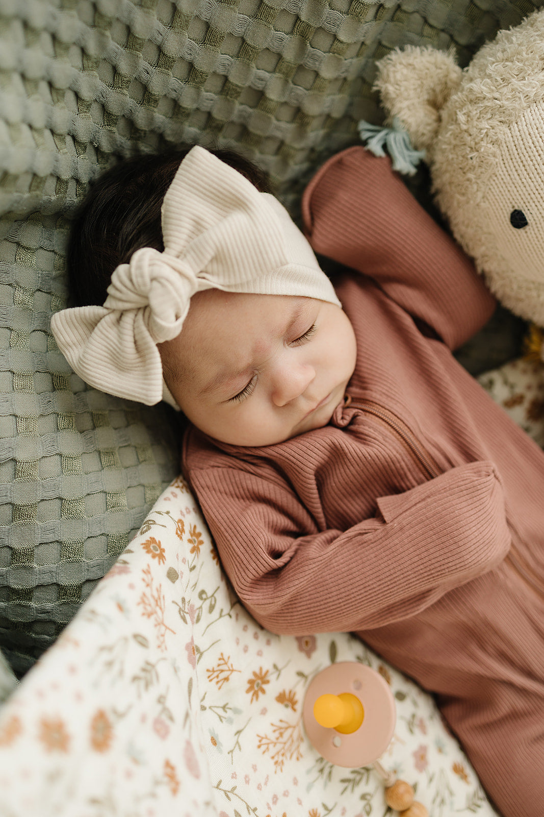 Vanilla Organic Cotton Ribbed Head Wrap- 95% Organic Cotton