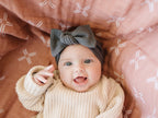 Charcoal Organic Cotton Ribbed Head Wrap - 95% Organic Cotton