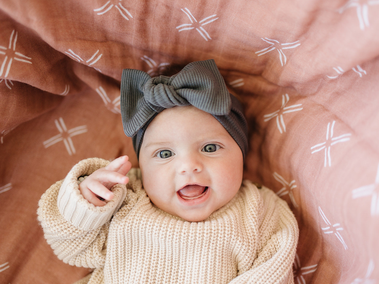 Charcoal Organic Cotton Ribbed Head Wrap - 95% Organic Cotton