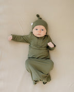 Olive Bamboo Newborn Knot Hat - 95% Organic Cotton