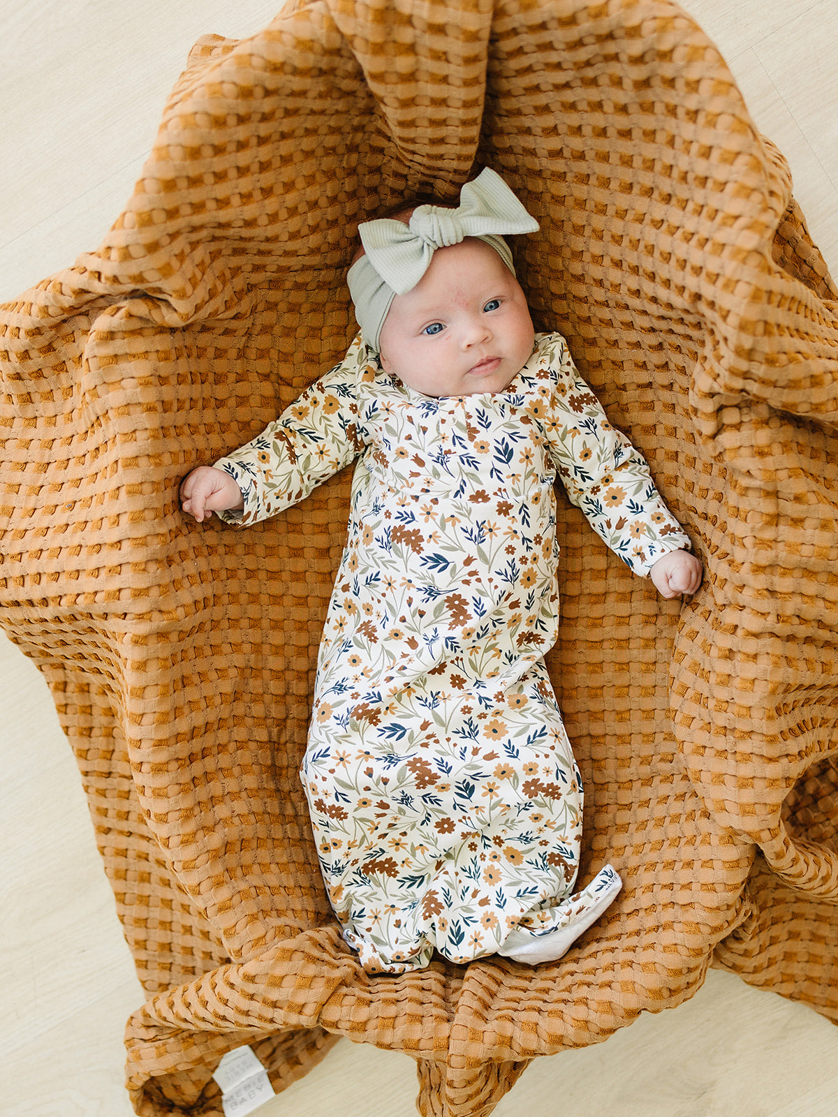 Sage Organic Cotton Ribbed Head Wrap- 95% Organic Cotton