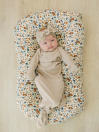 Oatmeal Organic Cotton Ribbed Head Wrap - 95% Organic Cotton