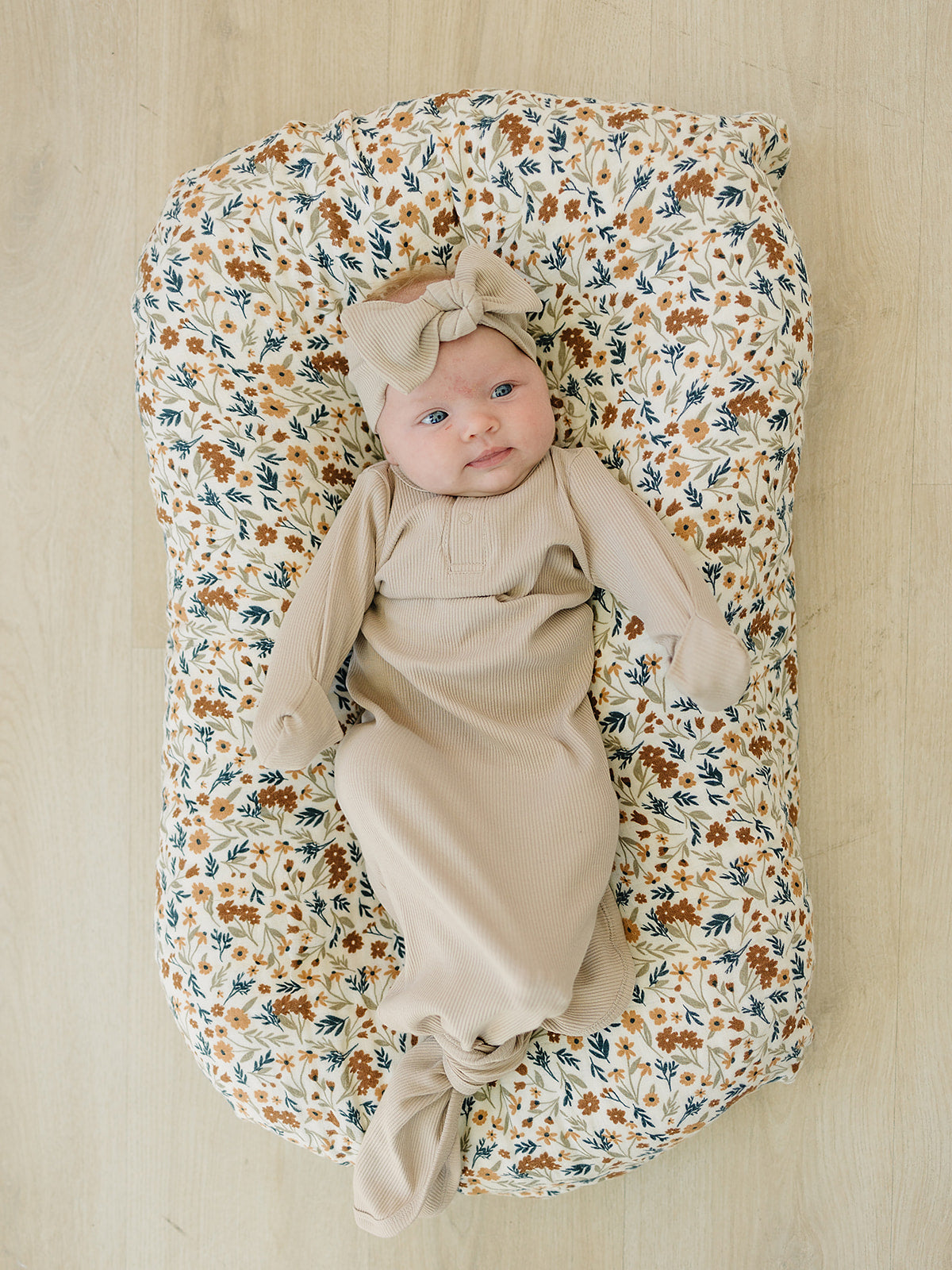 Oatmeal Organic Cotton Ribbed Head Wrap - 95% Organic Cotton