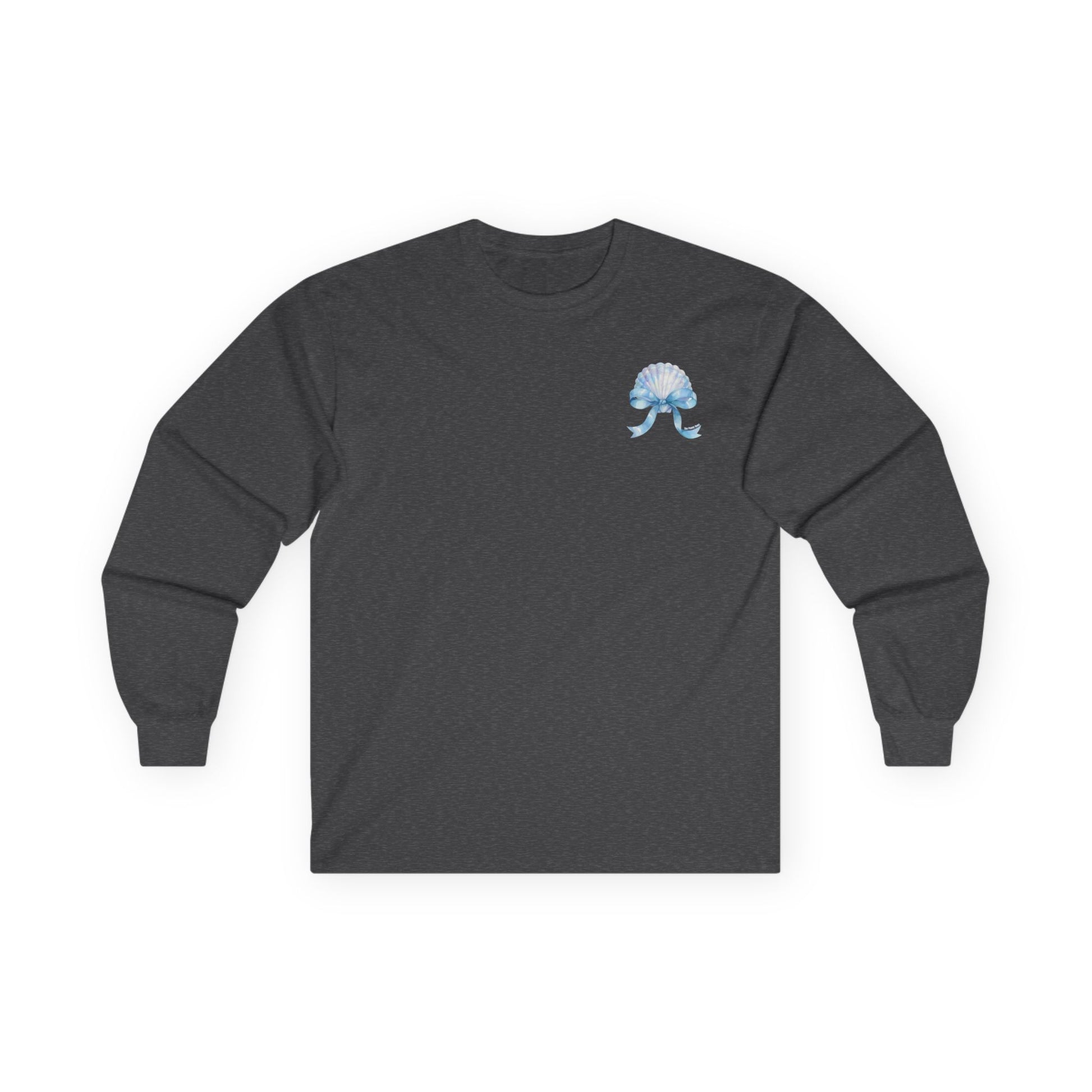 Brown long-sleeve shirt with a logo on a white background