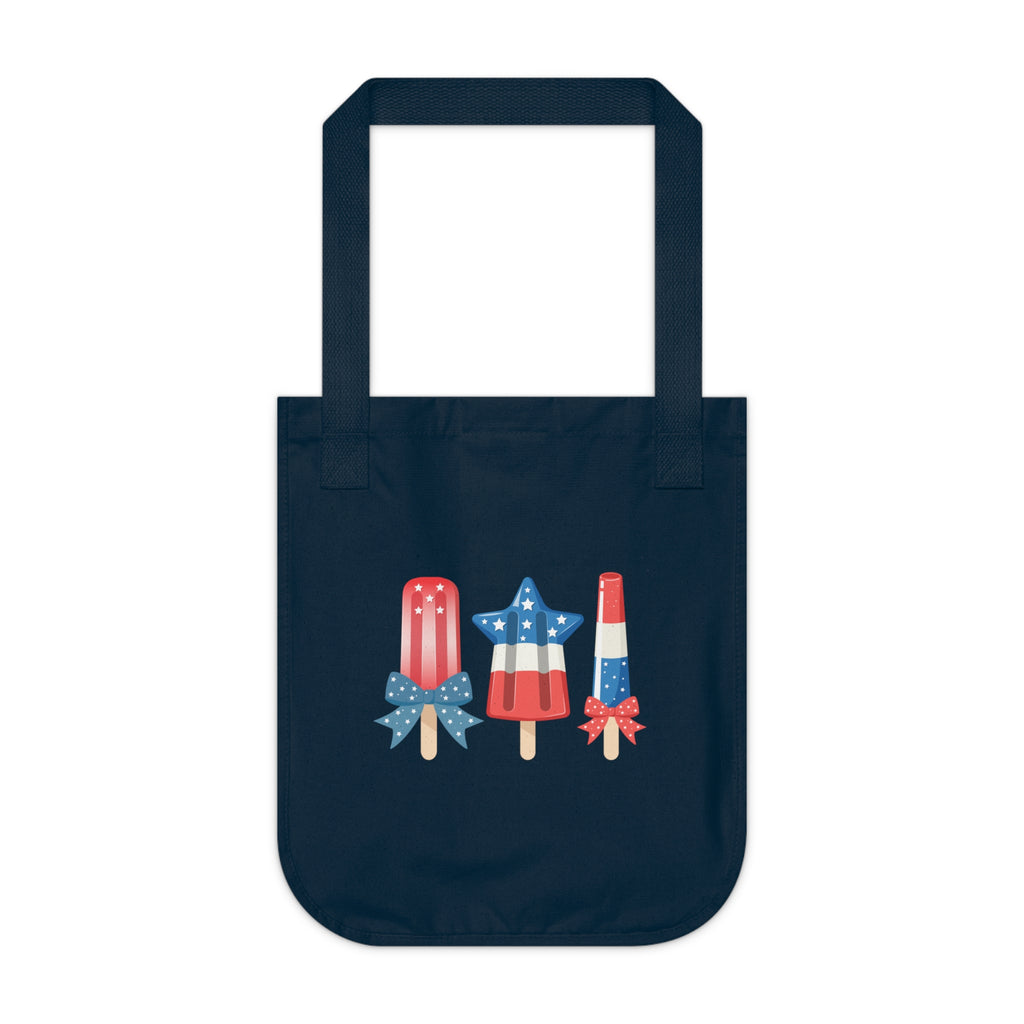 Patriotic Icy Organic Canvas Tote Bag