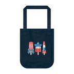 Patriotic Icy Organic Canvas Tote Bag