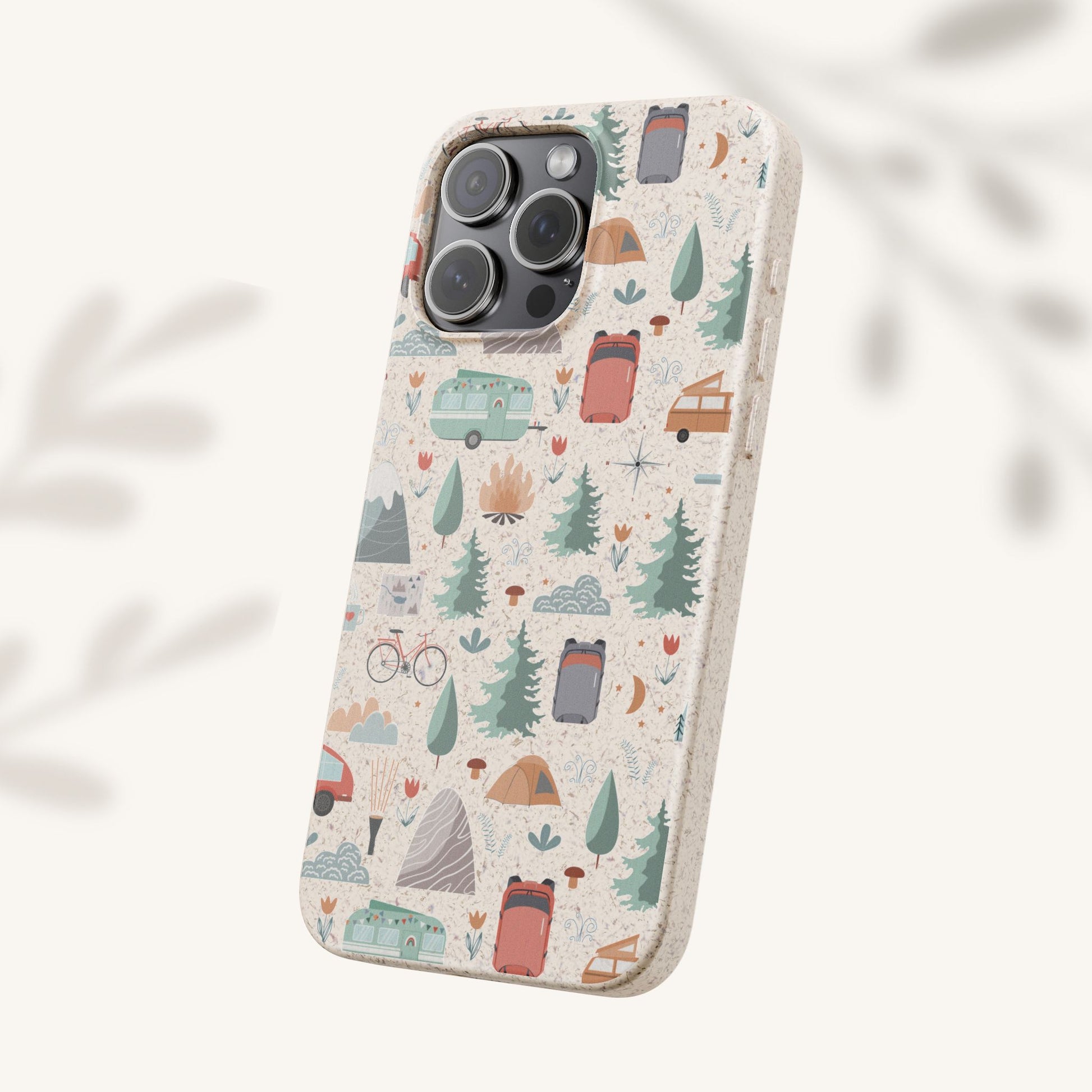 Plant based, biodegradable phone cover - Happy Camper - The Peony Haus