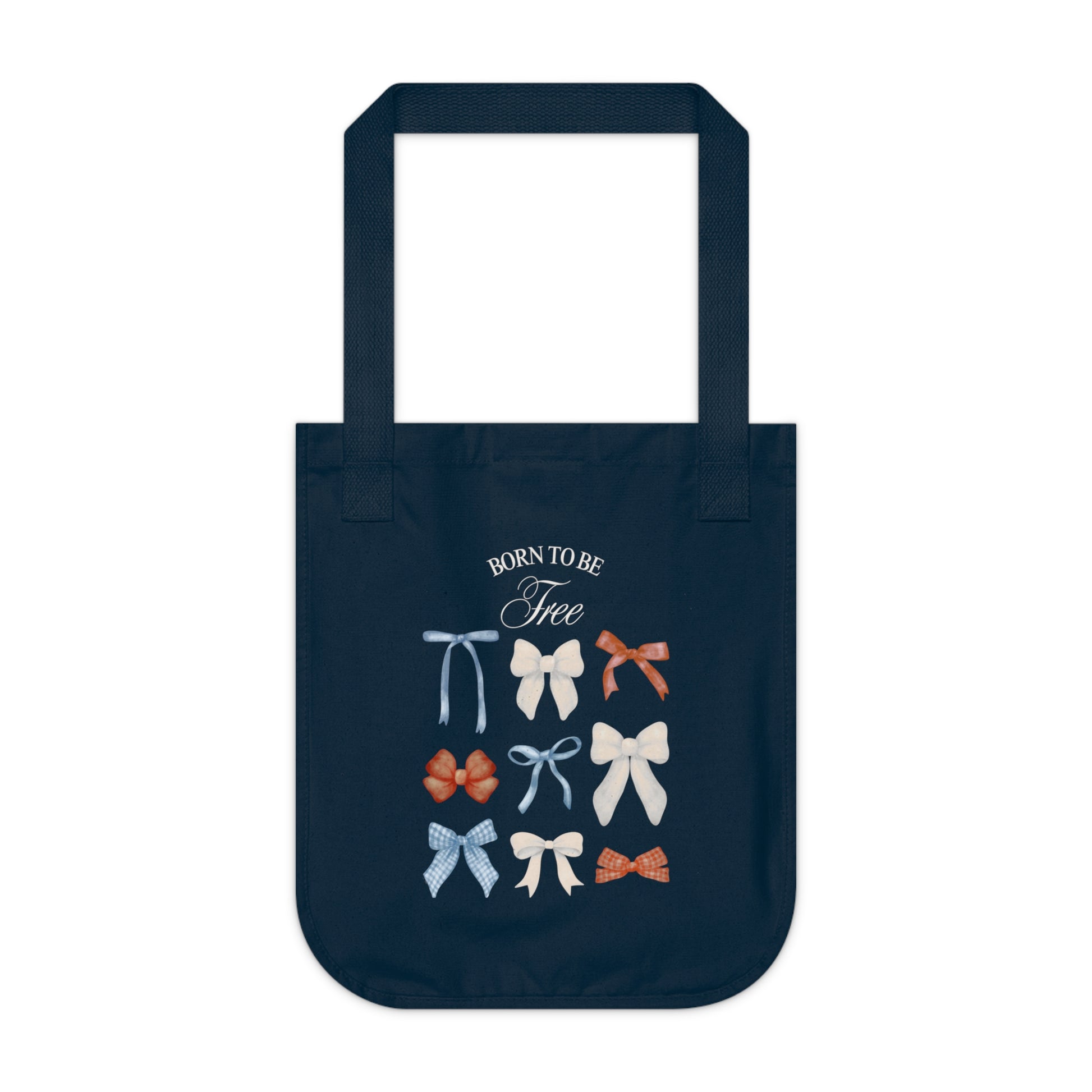 Organic Canvas Tote Bag - Born to be free - The Peony Haus