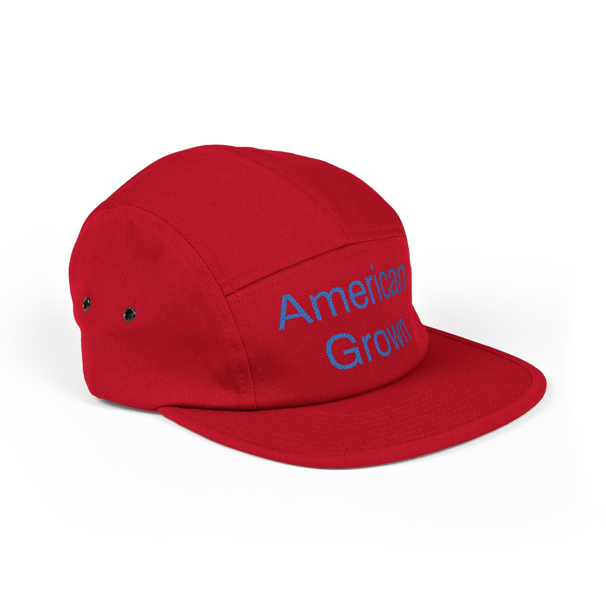 American Grown 5 Panel Cap, Embroidered Cap 100% Cotton