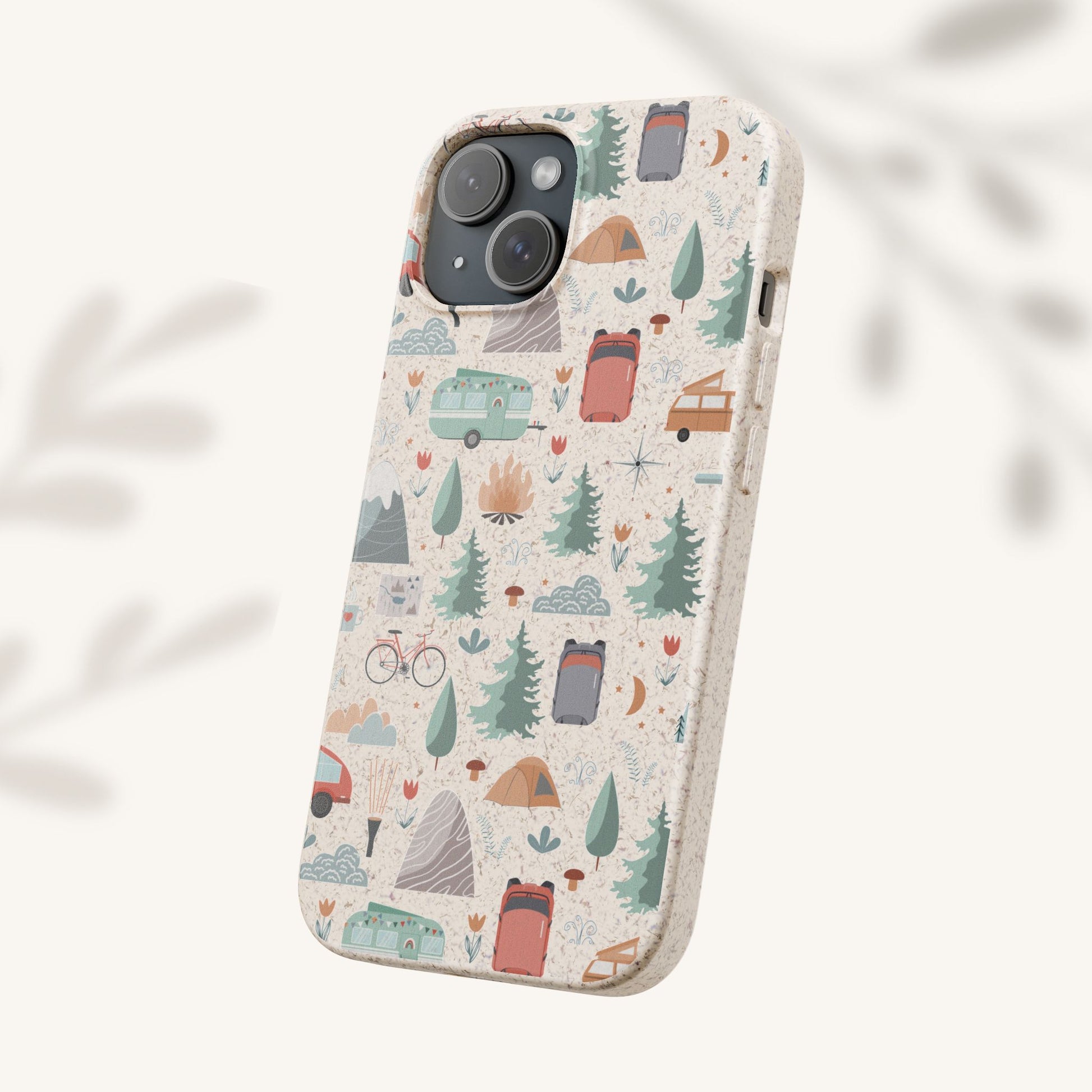 Plant based, biodegradable phone cover - Happy Camper - The Peony Haus