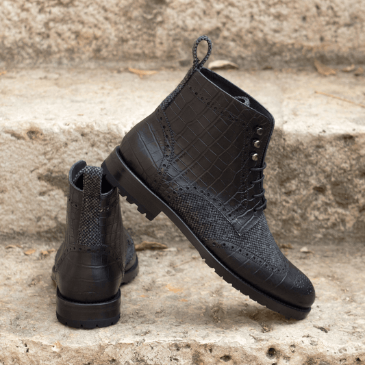 Claudia Ladies Military Brogue Boots II - The Peony Haus