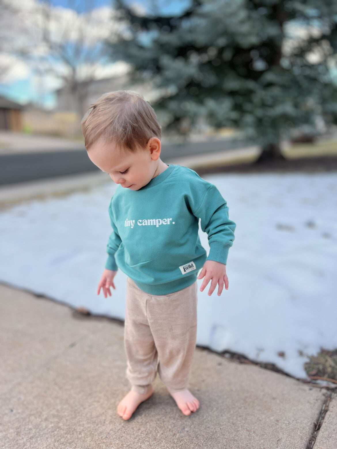 Kid's Organic Pullover in Teal, choose your adventure - 95% Cotton