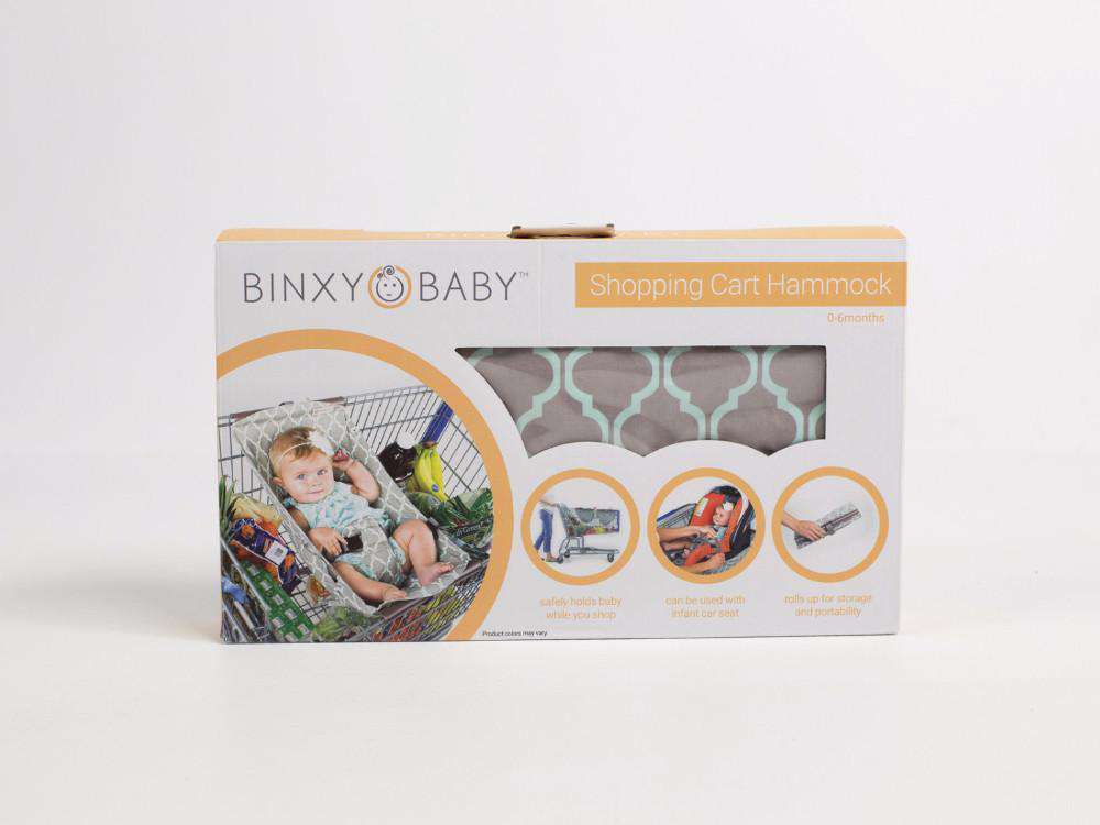 Baby Shopping Cart Hammock | Gray/Aqua - 97% cotton
