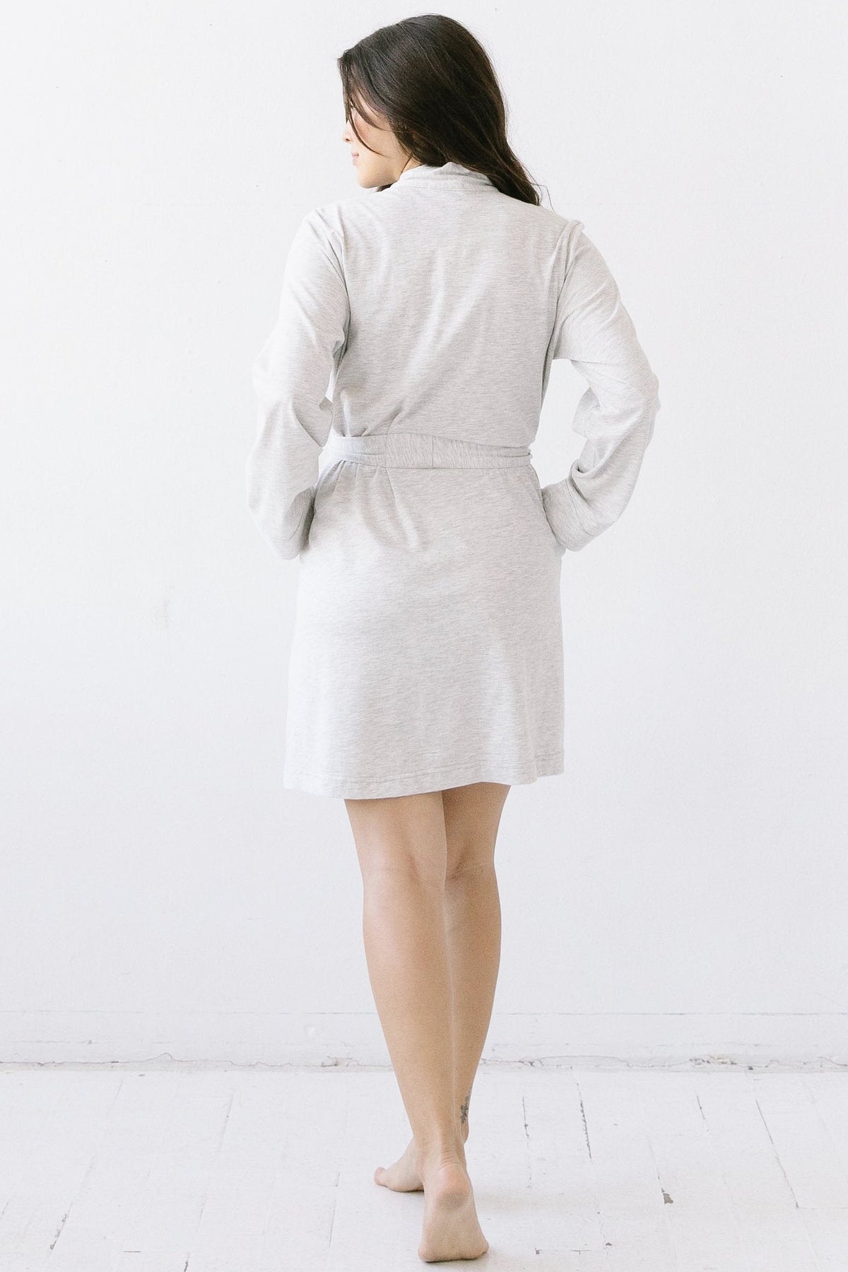 Short Travel Robe in Pima Cotton | The Peony Haus