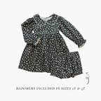 Olive Bloom Dress - 95% Cotton