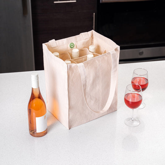 Canvas Wine Tote - The Peony Haus