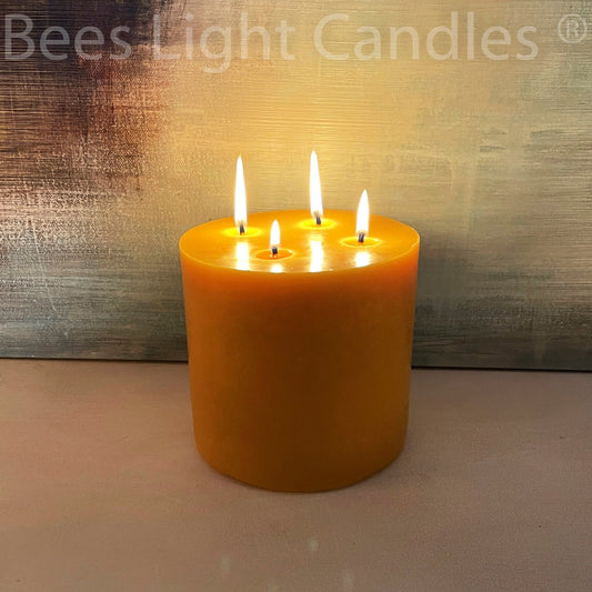 6x6" Beeswax Pillar Candle