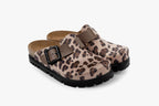 Zoe by LEON- Women’s Leather Platform Clog- Adjustable Buckle with Cork-style Footbed
