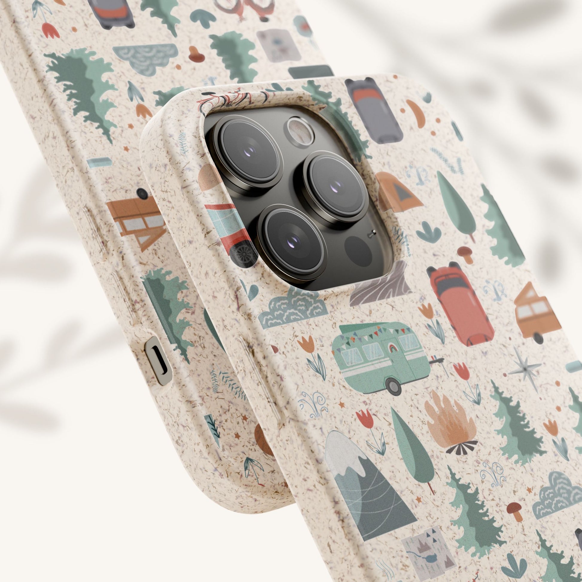Plant based, biodegradable phone cover - Happy Camper - The Peony Haus