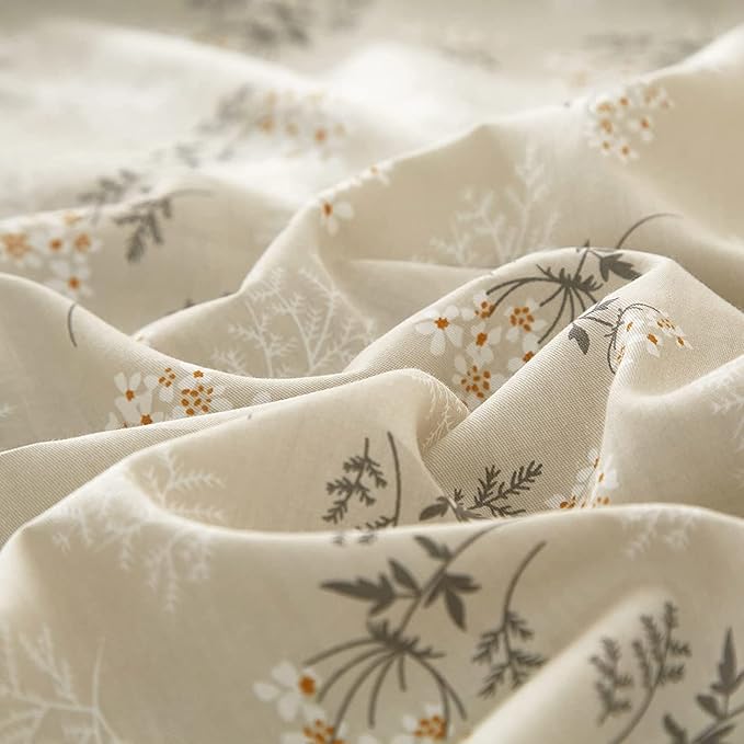 Boho Cotton Floral Twin Duvet Cover Bedding Set