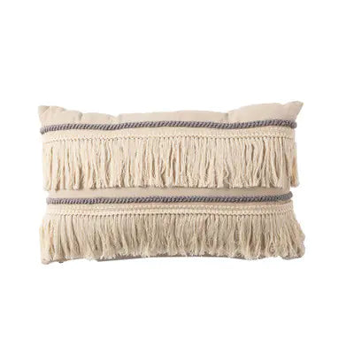 Cotton Linen Long Tassel Pillowcase - The Peony Haus