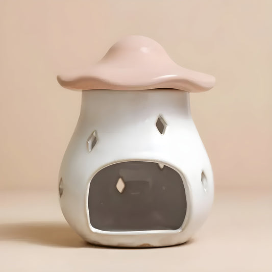 Pink Mushroom Wax Melt Warmer Ceramic