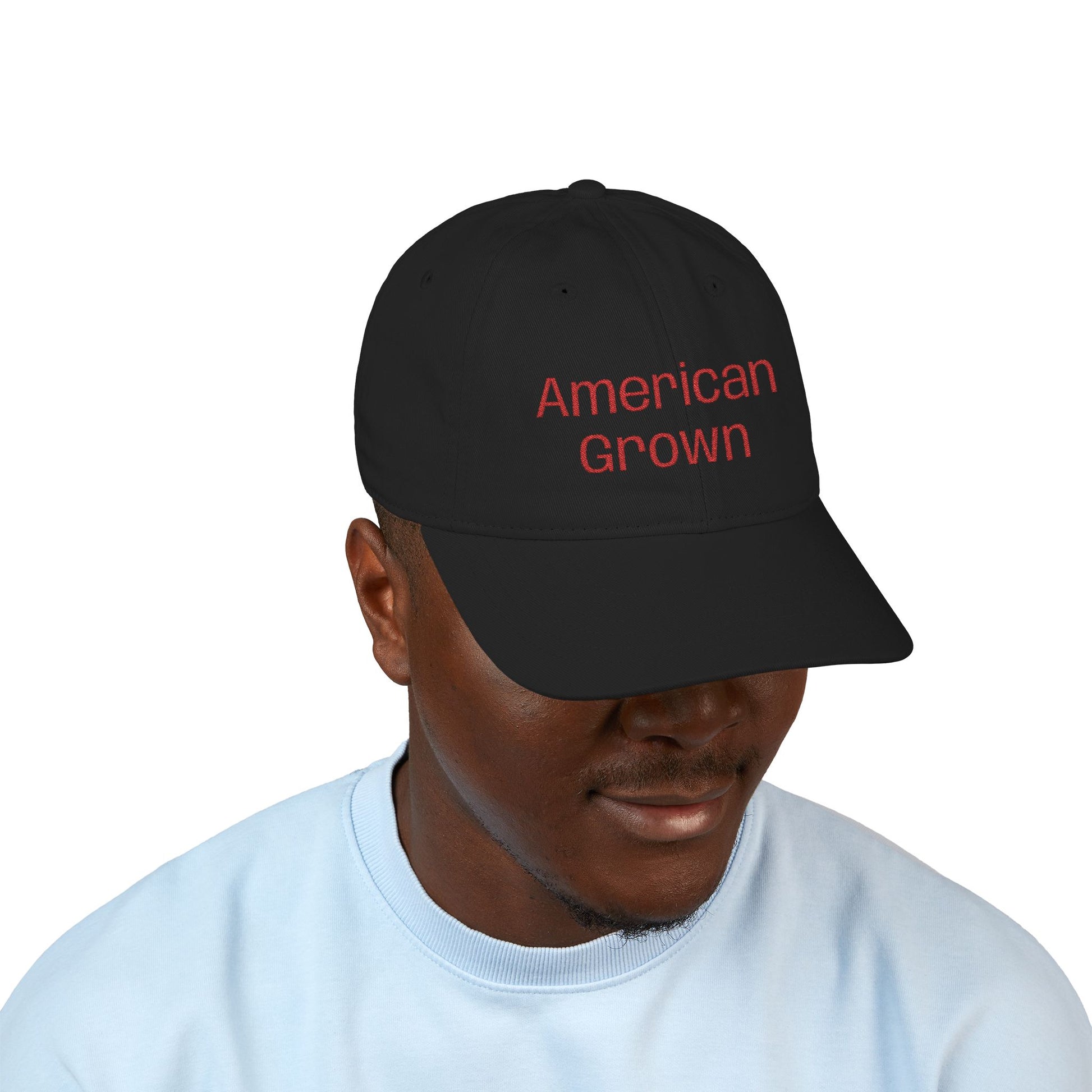 'American Grown' Embroidered Organic Baseball Cap