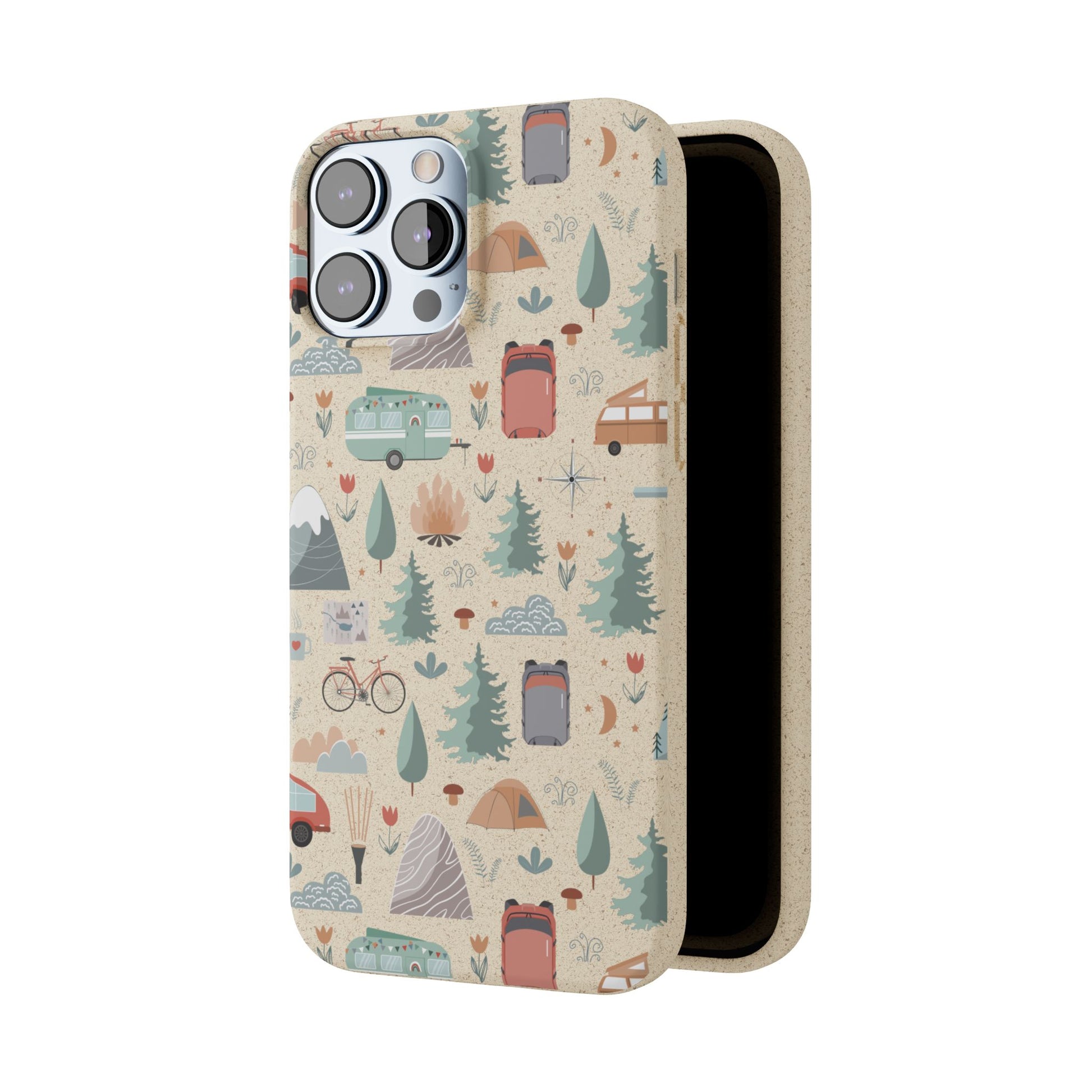 Plant based, biodegradable phone cover - Happy Camper - The Peony Haus