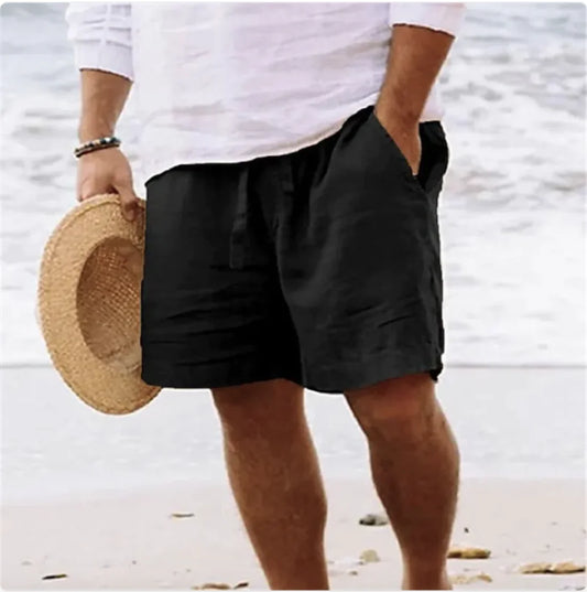 Men's Cotton Linen Summer Shorts - The Peony Haus