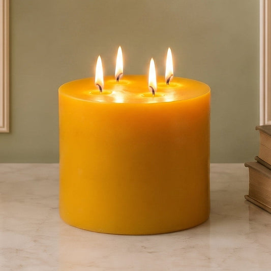 6x5" Beeswax Pillar Candle