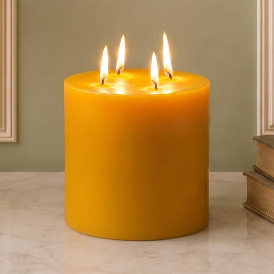 6x6" Beeswax Pillar Candle