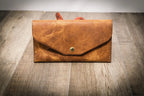 Badge Clutch Wallet - Saddle Tan