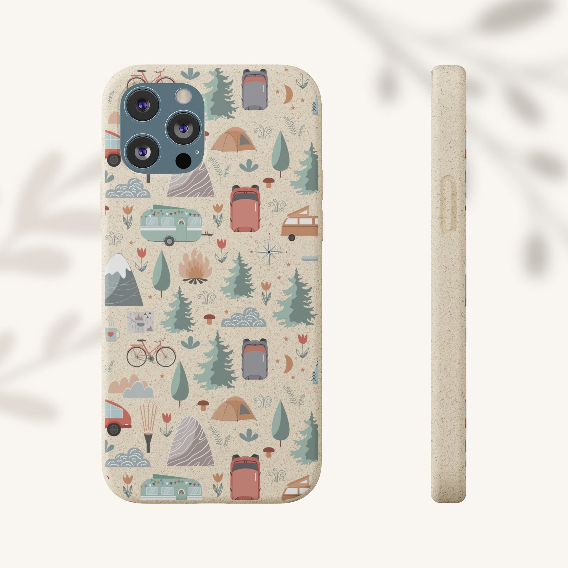 Plant based, biodegradable phone cover - Happy Camper - The Peony Haus