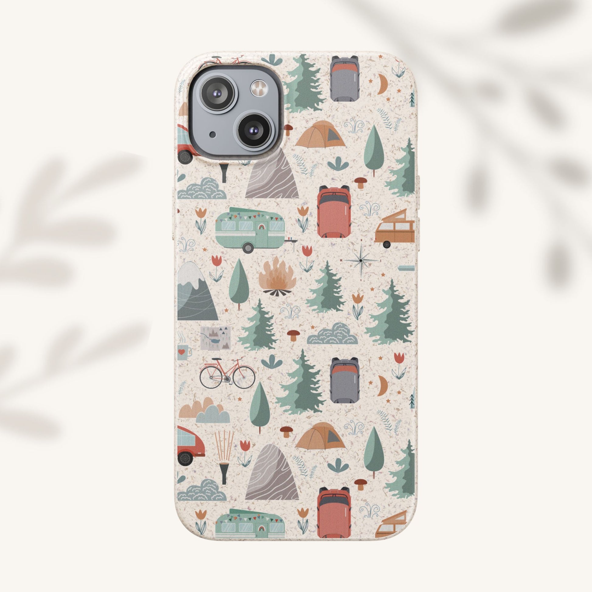 Plant based, biodegradable phone cover - Happy Camper - The Peony Haus